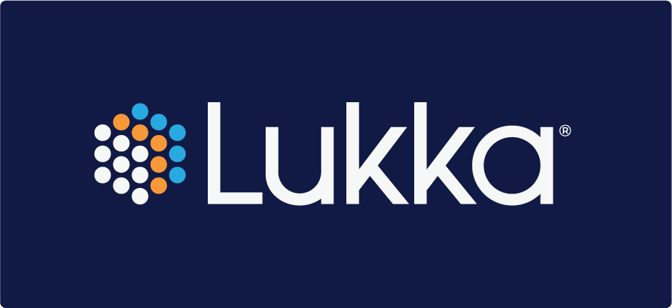 Lukka logo with colorful hexagonal dots