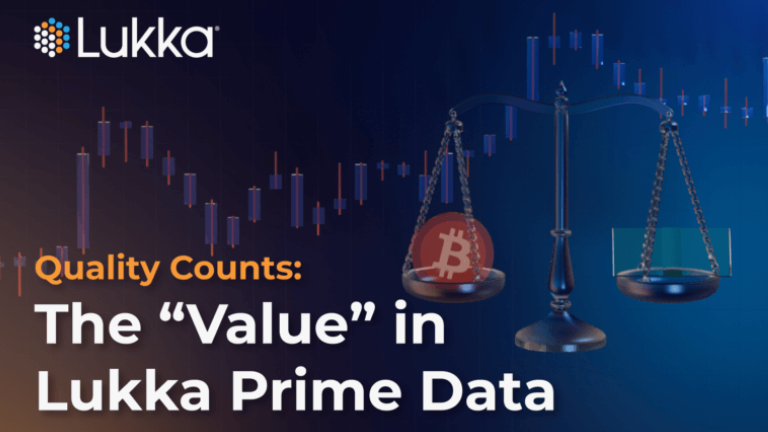 Scales weighing Bitcoin with Lukka logo