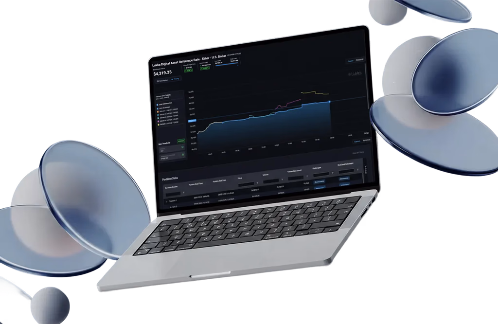 Modern laptop with financial chart