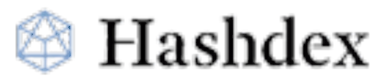 Hashdex logo with blue geometric icon